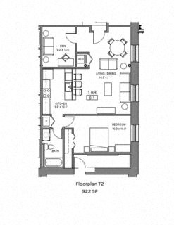 the second floor floor plan of a house with a bedroom and a living room
